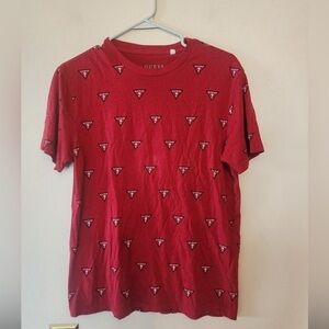 Mens guess all over print red size medium